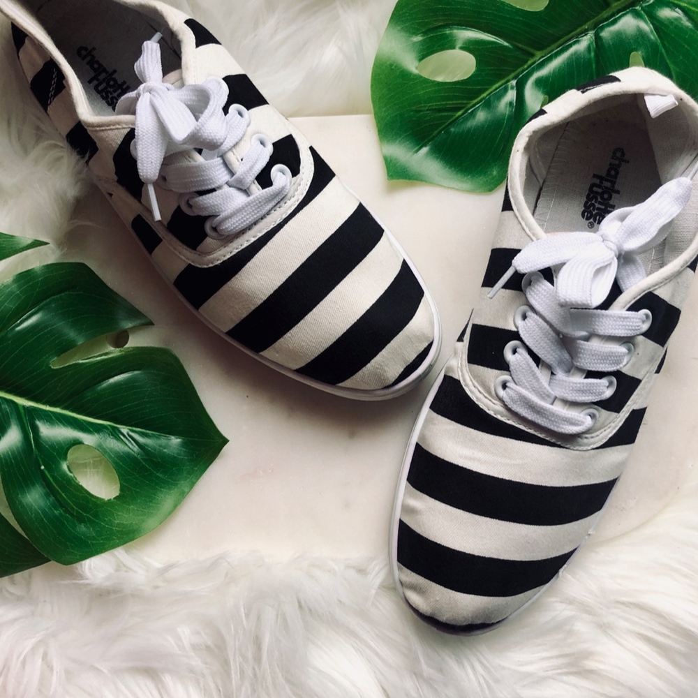 charlotte russe black & white stripped sneaker
